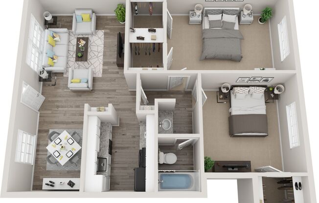 2 beds, 1 bath, 850 sqft, $900