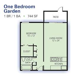 1 bed, 1 bath, 750 sqft, $895