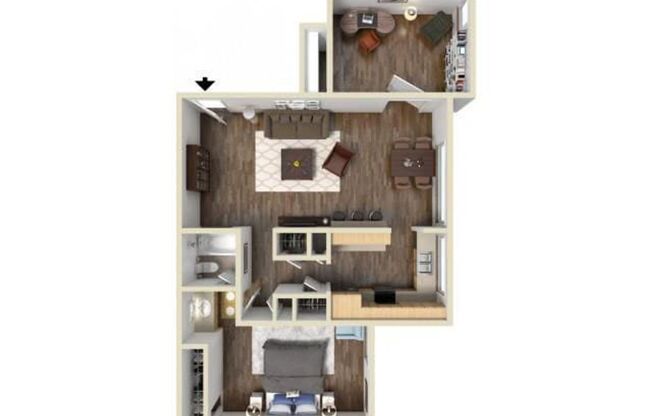 2 beds, 1 bath, 872 sqft, $2,635, Unit 110