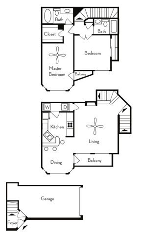 2 Bedroom Floor Plan | Apartments For Rent In Phoenix, AZ | Pavilions on Central Apartments