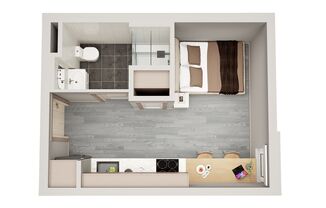 Studio, 1 bath, 249 sqft, $1,045, Unit Z-307