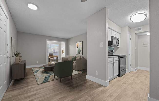 The Monet Apartments in Dallas, Texas Model Living Room and Kitchen