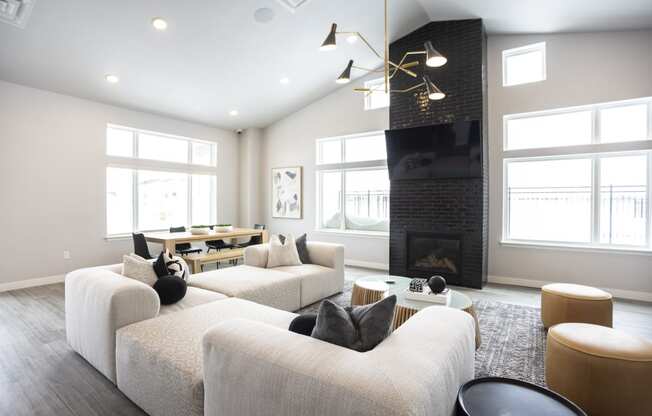 Spacious clubhouse with ample seating