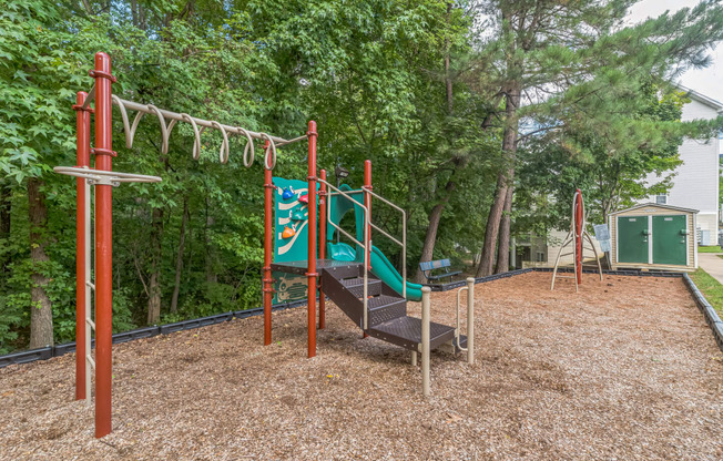 our playground is equipped with a swing set and a slide at Sanger Place, Virginia, 22079
