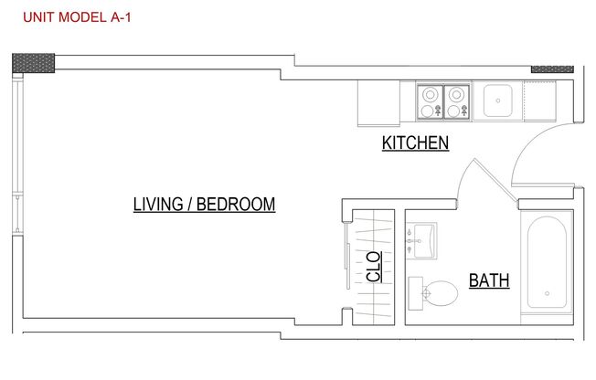 Studio, 1 bath, 350 sqft, $2,740, Unit 345 6th St, Unit 805