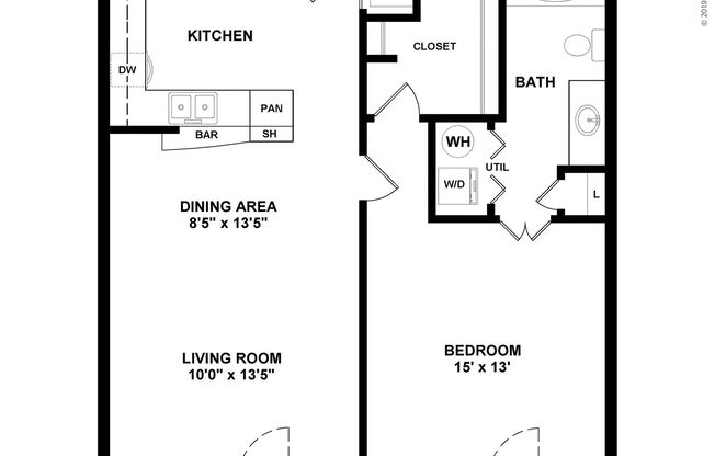 1 bed, 1 bath, 791 sqft, $2,245