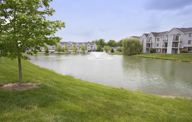 Beautiful Ponds with Fountains at Liberty Mills Apartments, Indiana, 46804