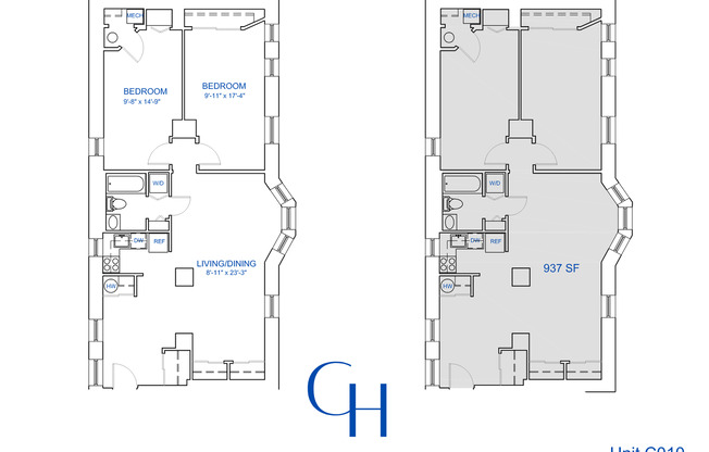 2 beds, 1 bath, 1,037 sqft, $2,147, Unit C-010