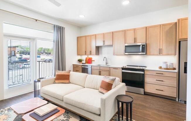 Spacious, well-lit apartment homes featuring oversized windows.