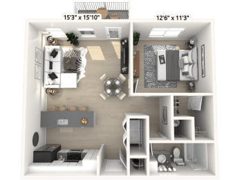 1 bed, 1 bath, 711 sqft, $1,345