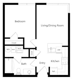 1 bed, 1 bath, 602 sqft, $1,495