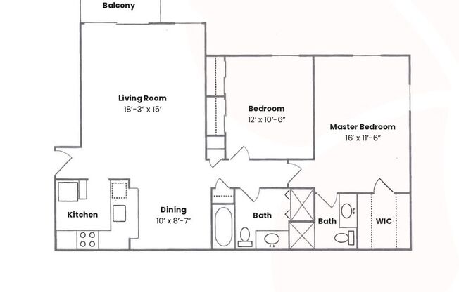 2 beds, 2 baths, 1,067 sqft, $1,730, Unit 10-9470-207