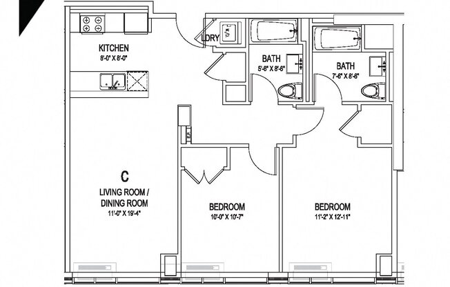 2 beds, 2 baths, 928 sqft, $5,427