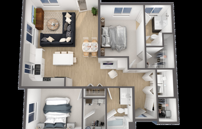 2 beds, 2 baths, 1,191 sqft, $1,600, Unit 327