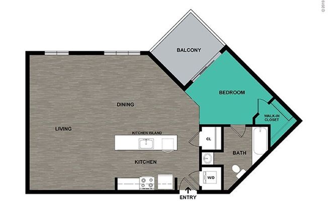 Studio, 1 bath, 668 sqft, $2,575, Unit 408