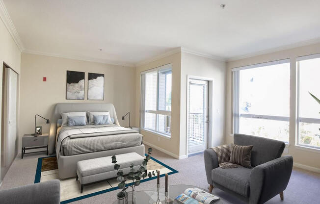 Studio Sleeping Alcove With Fireplace at Metropolitan Collection Apartments, Renton, 98057