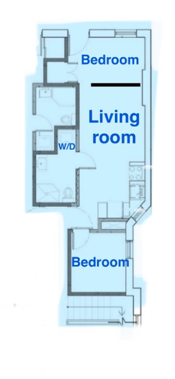 2 beds, 1 bath, $4,600, Unit 1D