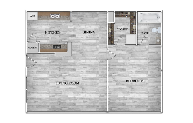 1 bed, 1 bath, 666 sqft, $751, Unit 158
