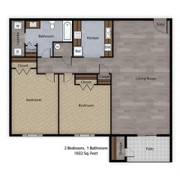 2 beds, 1 bath, 1,032 sqft, $1,175