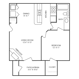 1 bed, 1 bath, 695 sqft, $1,107