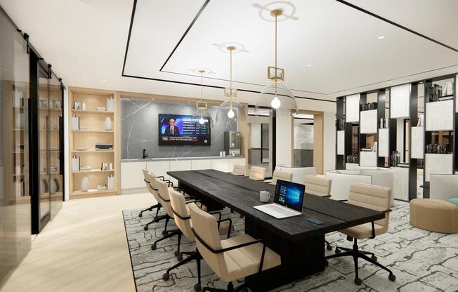 Collaborate with others in our versatile coworking space with conference rooms, work pods, and comfortable seating.