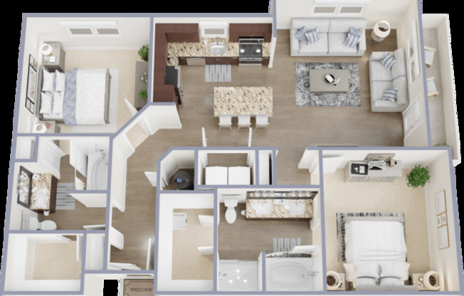 2 beds, 2 baths, 1,259 sqft, $1,990