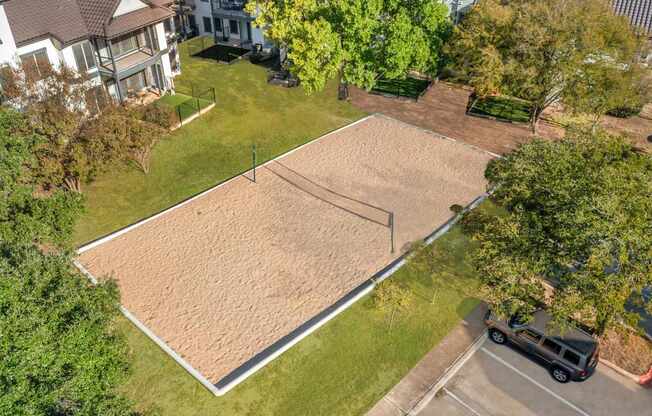A sand volleyball court at Sedona Springs, Texas