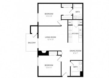 2 beds, 2 baths, 950 sqft, $2,150