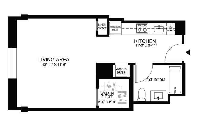 Studio, 1 bath, 493 sqft, $2,930