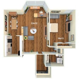 1 bed, 1 bath, 875 sqft, $1,770