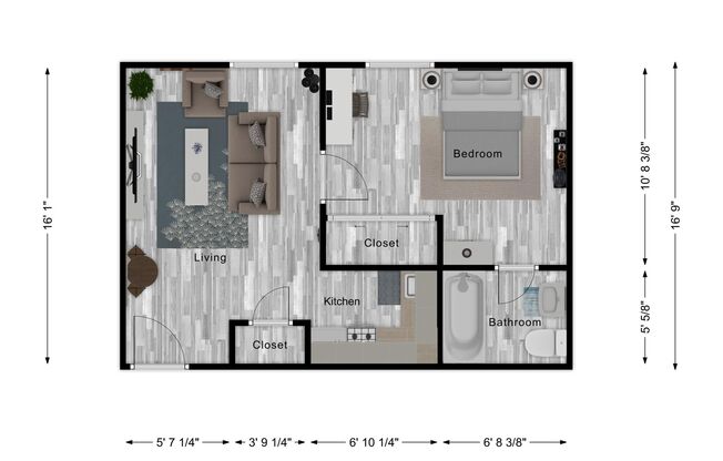 1 bed, 1 bath, 450 sqft, $765, Unit 72-B06