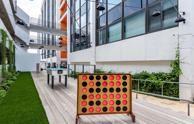 Mission Lofts outdoor checkers game