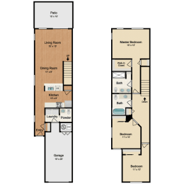 3 beds, 2.5 baths, 1,417 sqft, $2,697