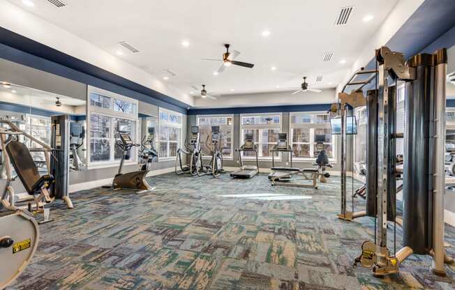 Fitness Center With Modern Equipment at Hampton Roads Crossing, Suffolk