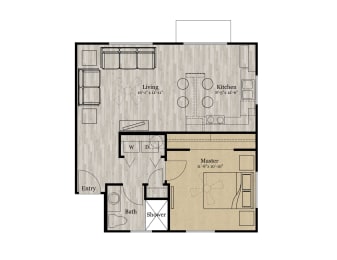 1 bed, 1 bath, 635 sqft, $1,532