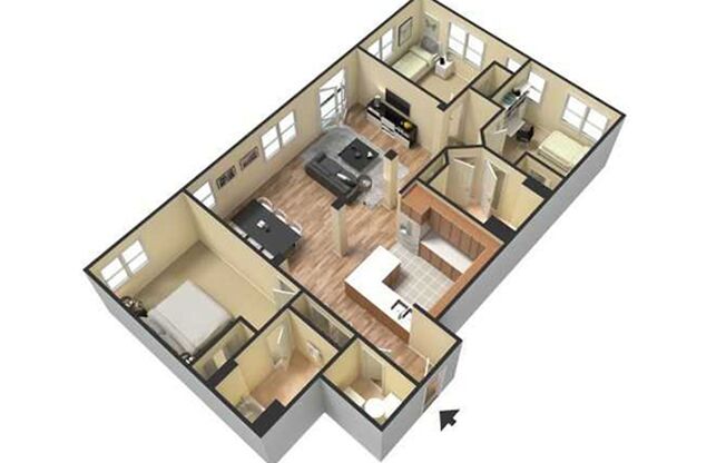 3 beds, 2 baths, 1,493 sqft, $2,750, Unit 619