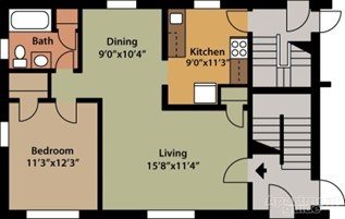 1 bed, 1 bath, 780 sqft, $910