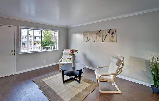 living area with window at THE POST Apartments, PLEASANT HILL , CA