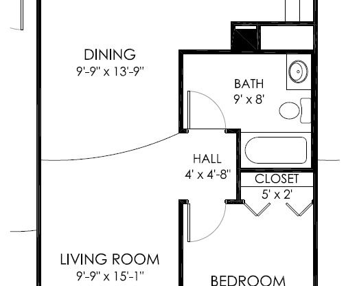 1 bed, 1 bath, 618 sqft, $615