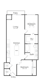 1 bed, 1 bath, 893 sqft, $1,685