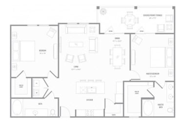 2 beds, 2 baths, 1,315 sqft, $2,038