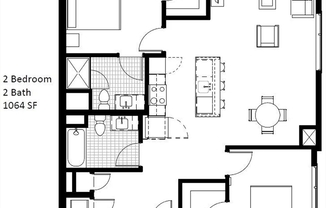 2 beds, 2 baths, 1,064 sqft, $3,450, Unit 2-10