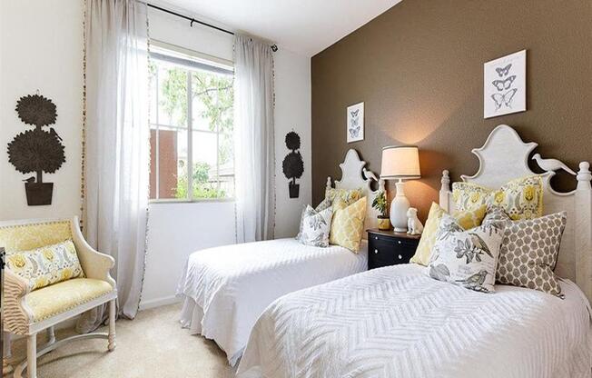 bedroom with accent wall