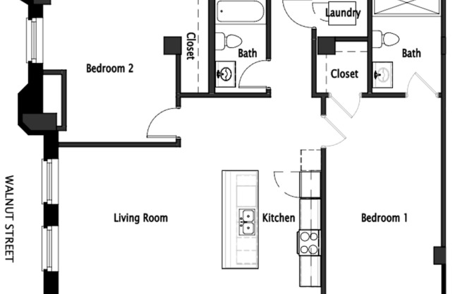 2 beds, 1 bath, 1,025 sqft, $2,912, Unit 100-204