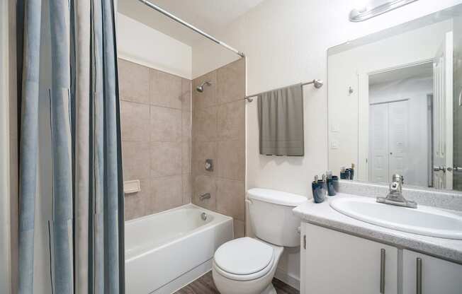 a bathroom with a toilet sink and bathtub at Kirkwood Meadows, Pocatello, ID