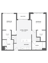 2 beds, 2 baths, 1,030 sqft, $3,869