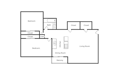 2 beds, 1 bath, 950 sqft, $1,360