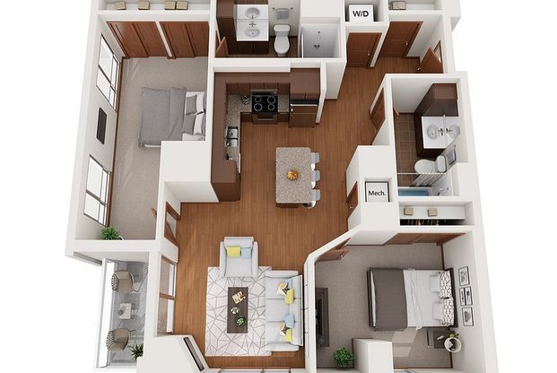 2 beds, 2 baths, 1,052 sqft, $2,895