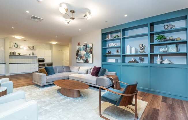 Resident lounge at One Wall St with plenty of sitting