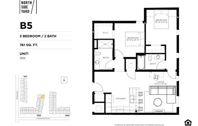 2 beds, 2 baths, 930 sqft, $1,975, Unit 1402